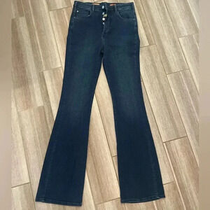 Pilcro “The Icon” High Rise Flare Jeans, Size 29 Tall, Dark Wash
